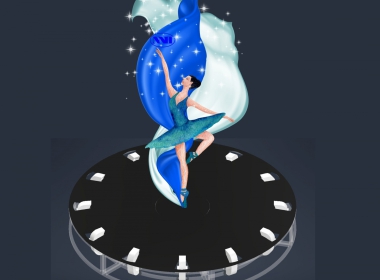 Bục Gió - Wind Table -  Bục Lụa - Bục Gió Xoáy - Trình Diễn Lụa Bay